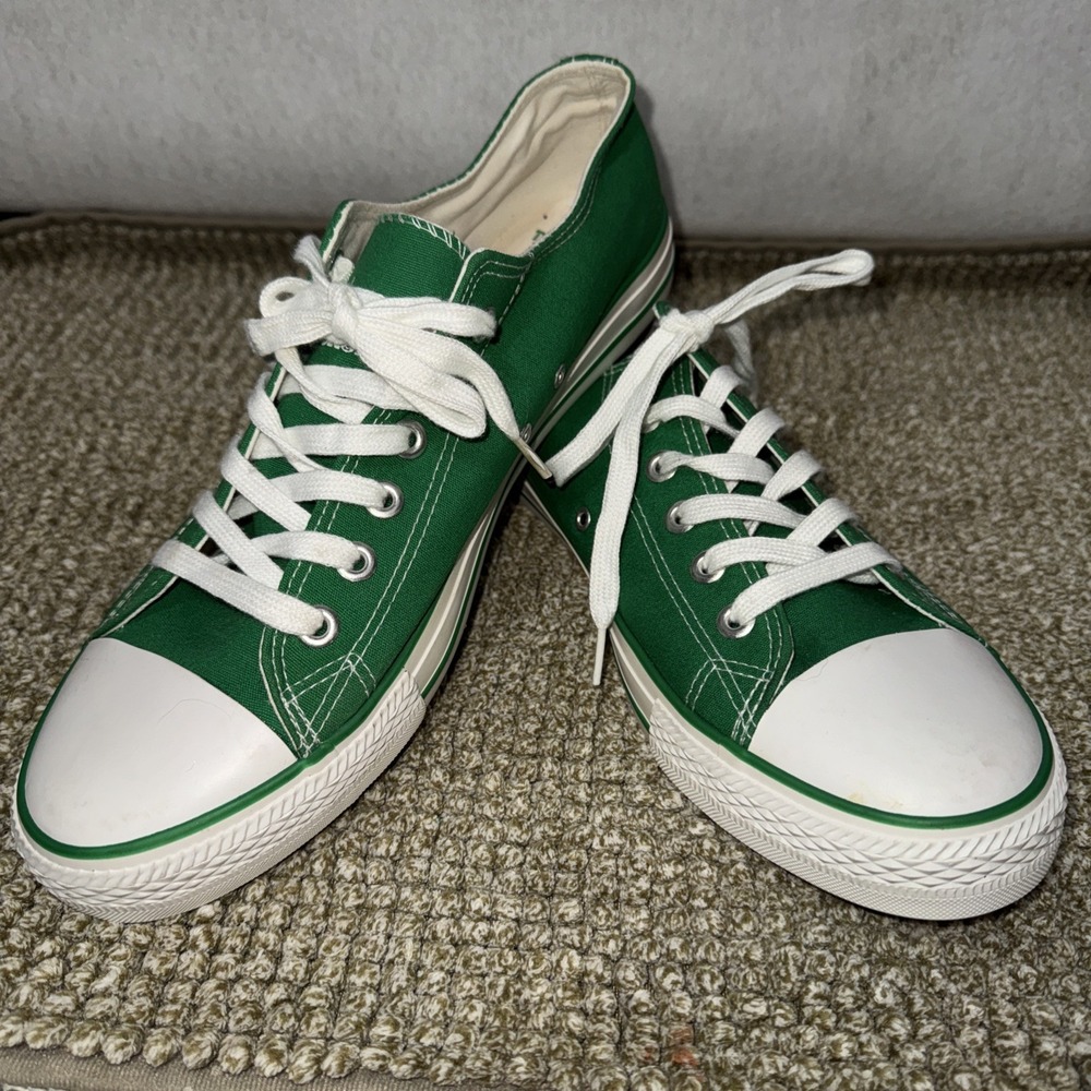 Rare Heineken Beer Green Converse Style Canvas Low Tops Men's 11.5 / W 13.5 New